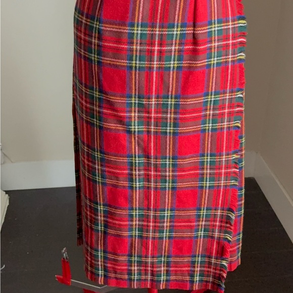 Women's Red Tartan Midi Wrap Skirt - Classic Plaid - Picture 13 of 15